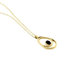 Collier Sautoir Acier Doré Ruben Agate
