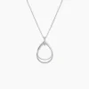 Collier Sautoir Paolino Argent Blanc Oxyde De Zirconium
