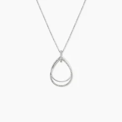 Collier Sautoir Paolino Argent Blanc Oxyde De Zirconium