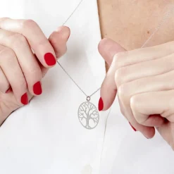 Collier Sautoir Philana Argent Blanc
