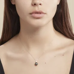 Collier Semi-baroque Or Blanc Perle De Culture De Tahiti