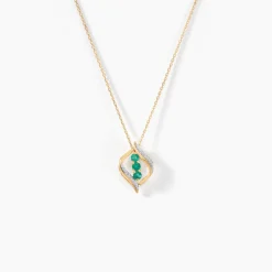 Collier Shahara Or Jaune Emeraude