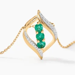 Collier Shahara Or Jaune Emeraude