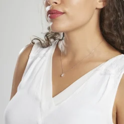 Collier Shannon Argent Blanc Oxyde De Zirconium