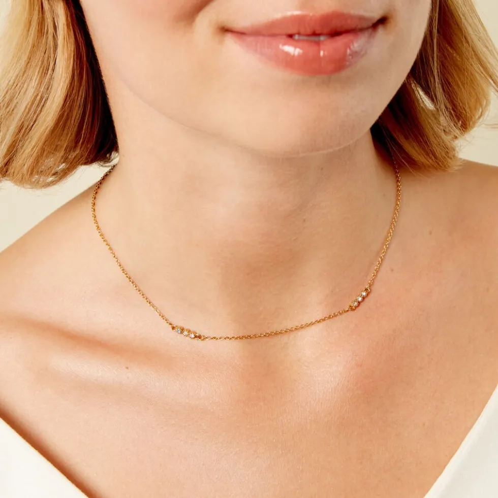 Collier Sheima Acier Jaune Oxyde De Zirconium
