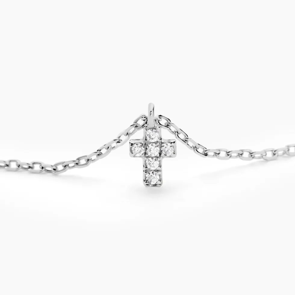 Collier Siem Argent Blanc Oxyde De Zirconium