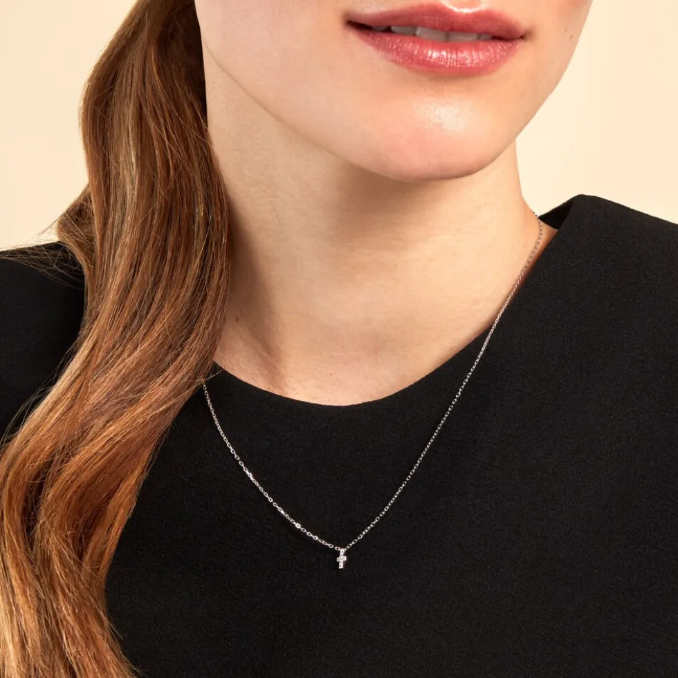 Collier Siem Argent Blanc Oxyde De Zirconium