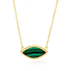 Collier Silma Or Jaune Malachite