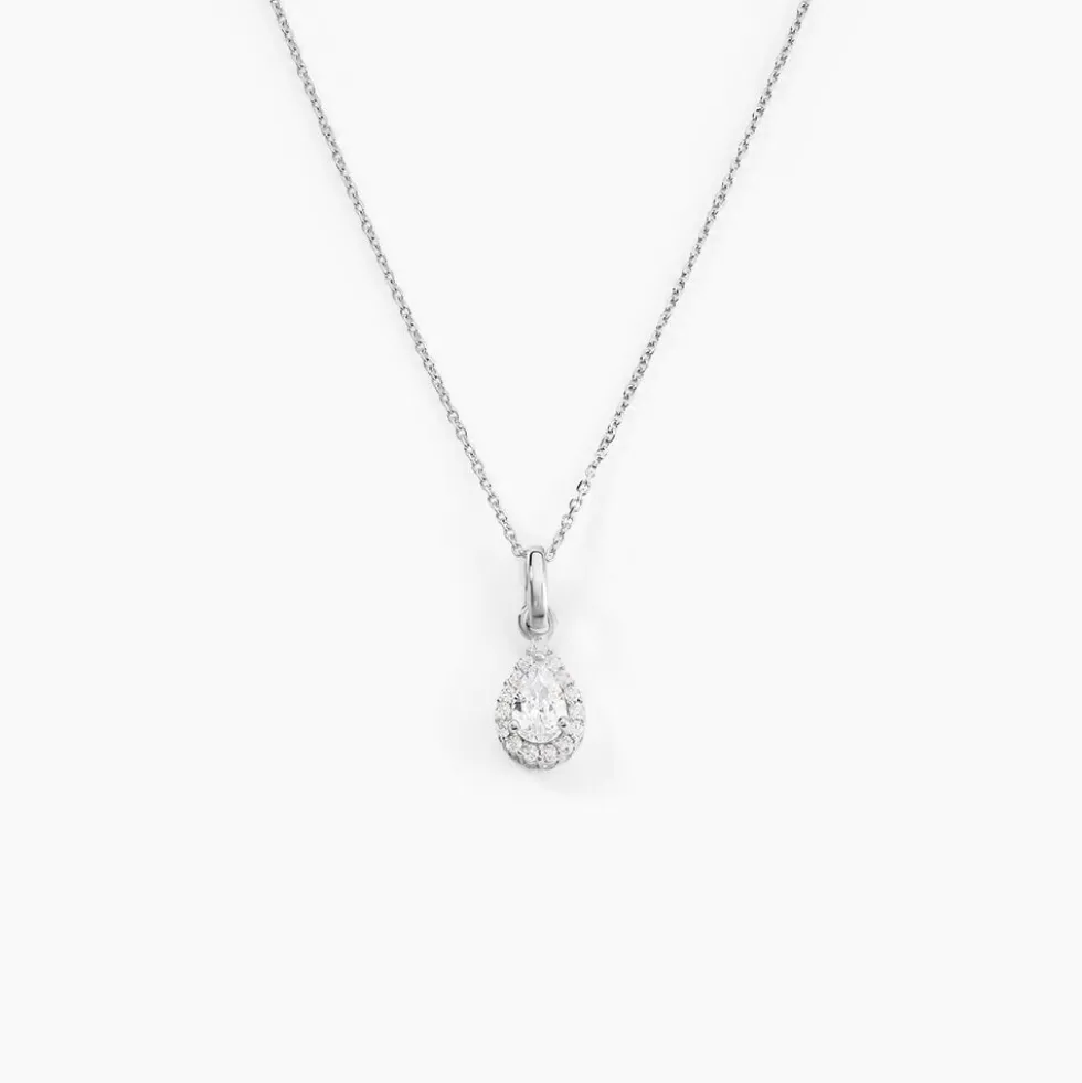 Collier Silvette Argent Blanc Oxyde De Zirconium