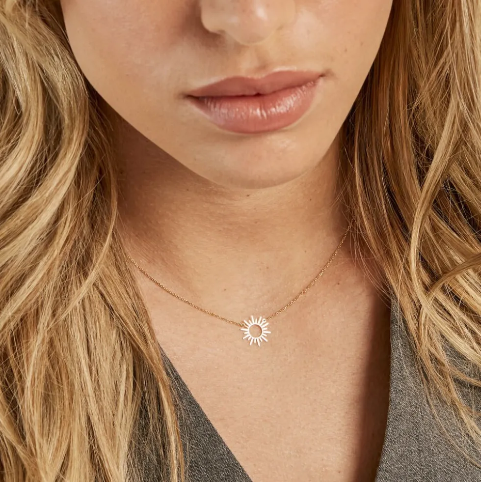 Collier Soleil Eternel Or Jaune