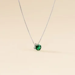 Collier Solitaire Argent Blanc Rio Santa Teresa Oxyde De Zirconium