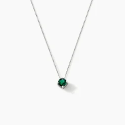 Collier Solitaire Argent Blanc Rio Santa Teresa Oxyde De Zirconium