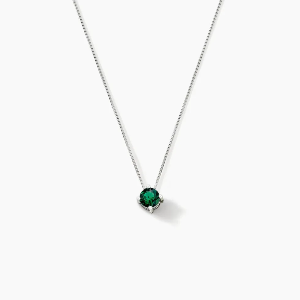 Collier Solitaire Argent Blanc Rio Santa Teresa Oxyde De Zirconium