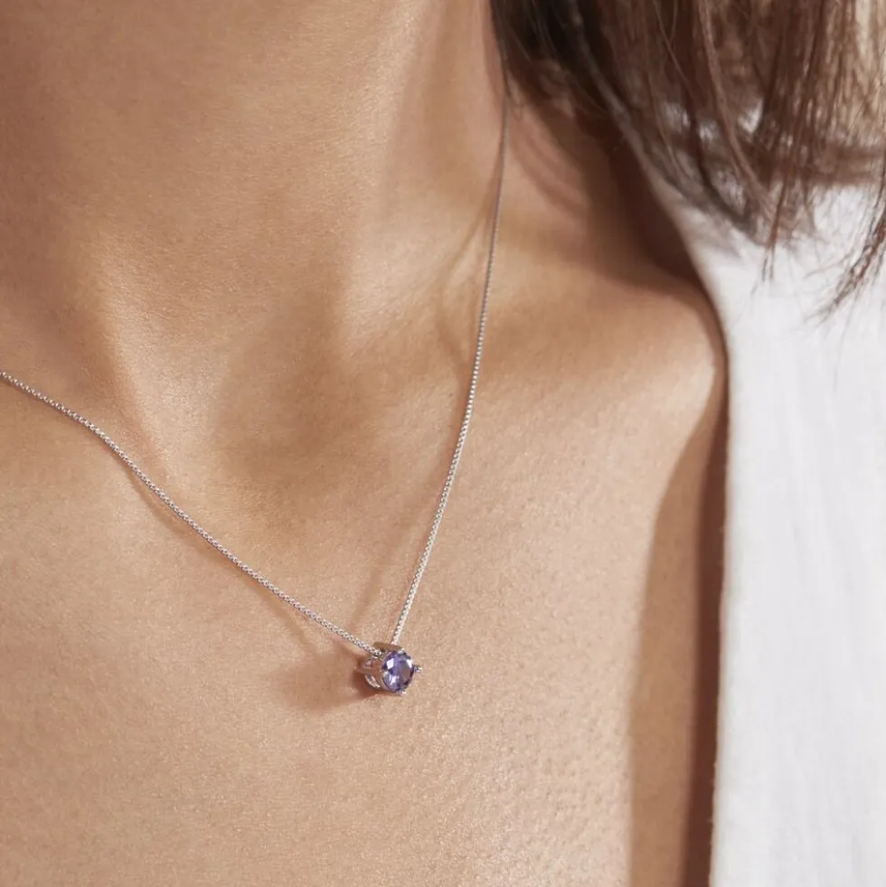 Collier Solitaire Argent Blanc Rio Santa Teresa Oxyde De Zirconium