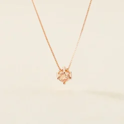 Collier Solitaire Argent Rose Rio Santa Teresa Oxyde De Zirconium