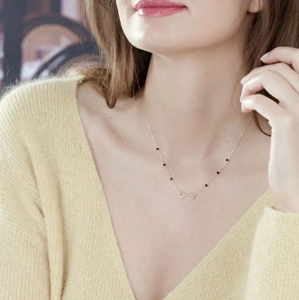 Collier Spya Infini Or Jaune Spinelle