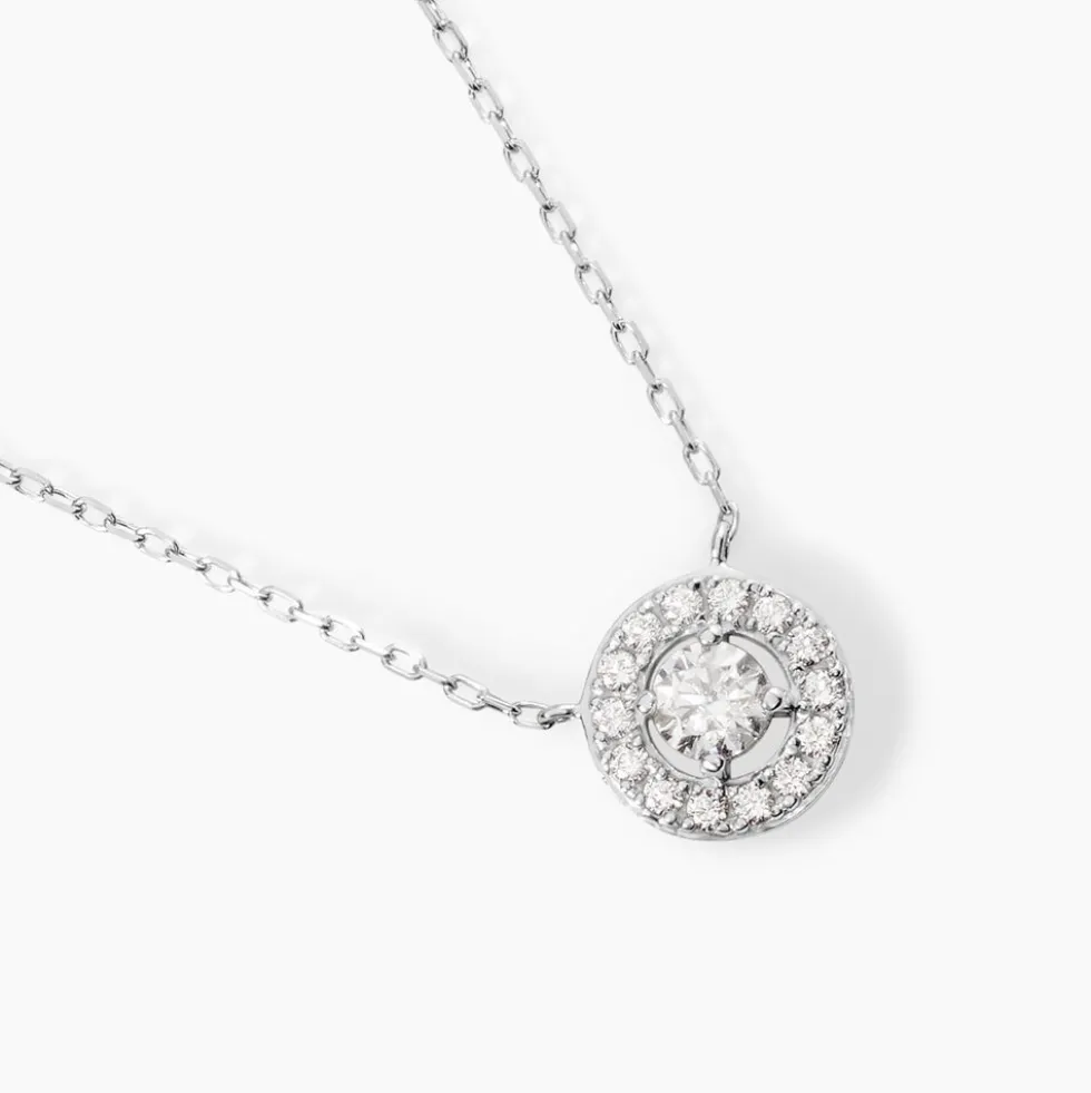 Collier Star Or Blanc Oxyde De Zirconium
