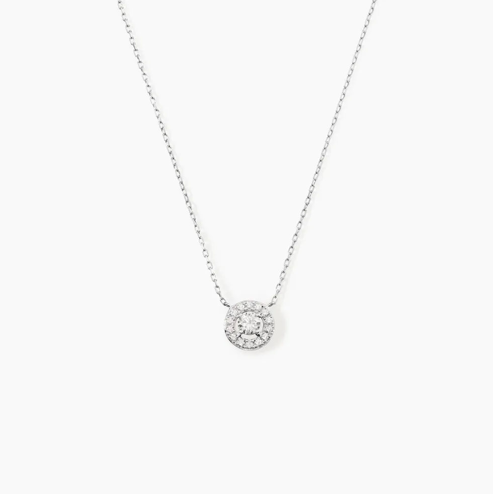 Collier Star Or Blanc Oxyde De Zirconium