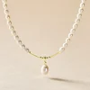 Collier Stella-rose Or Jaune Perle De Culture