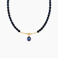 Collier Stella-Rose Or Jaune Perle De Culture