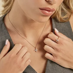 Collier Stellia Or Jaune Oxyde De Zirconium