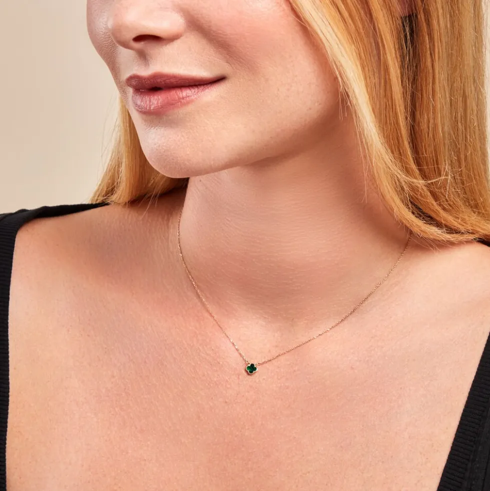 Collier Stellya Or Jaune Malachite