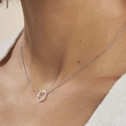 Collier Stip Or Blanc Oxyde De Zirconium