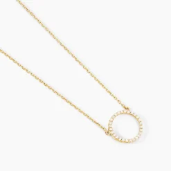 Collier Stip Or Jaune Oxyde De Zirconium