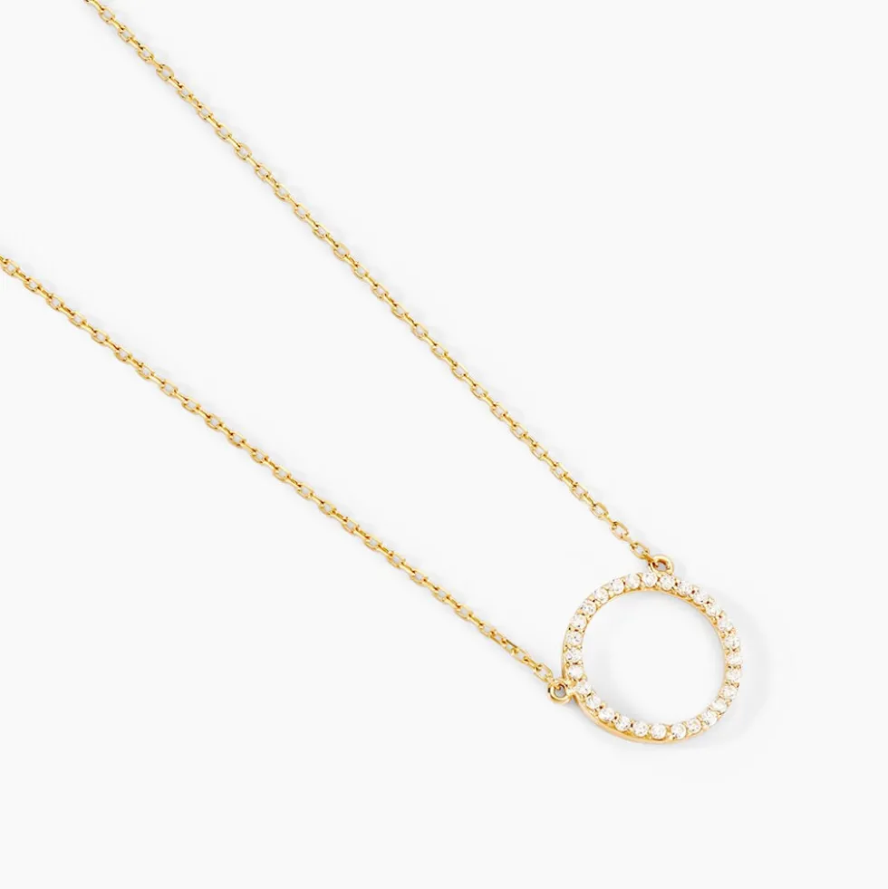 Collier Stip Or Jaune Oxyde De Zirconium