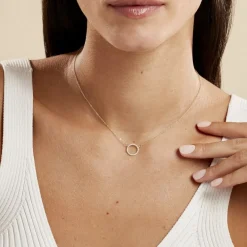 Collier Stip Or Jaune Oxyde De Zirconium