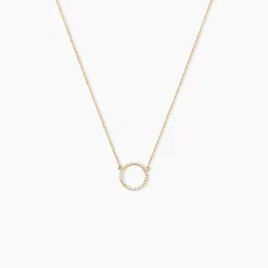Collier Stip Or Jaune Oxyde De Zirconium