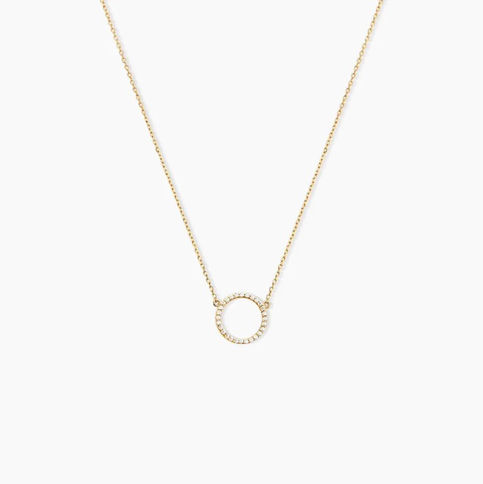 Collier Stip Or Jaune Oxyde De Zirconium
