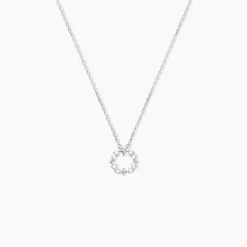 Collier Sueda Argent Blanc Oxyde De Zirconium