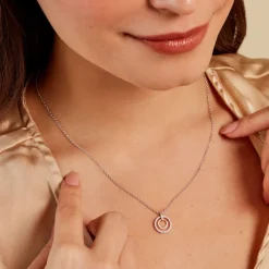 Collier Swane Or Jaune Argent Blanc Oxyde De Zirconium