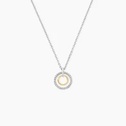 Collier Swane Or Jaune Argent Blanc Oxyde De Zirconium