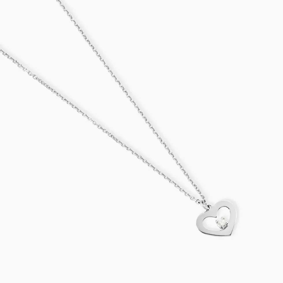 Collier Sweet Heart Or Blanc Diamant