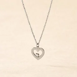Collier Sweet Heart Or Blanc Diamant