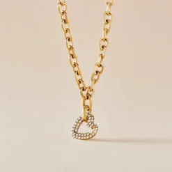 Collier Sydnee Acier Jaune Cristal