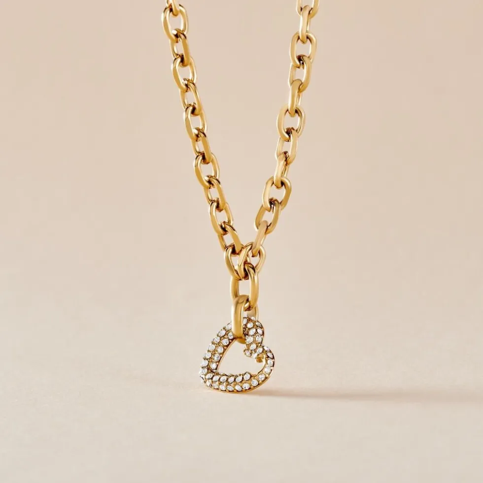 Collier Sydnee Acier Jaune Cristal