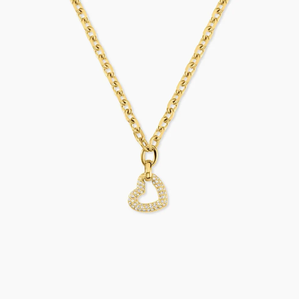 Collier Sydnee Acier Jaune Cristal