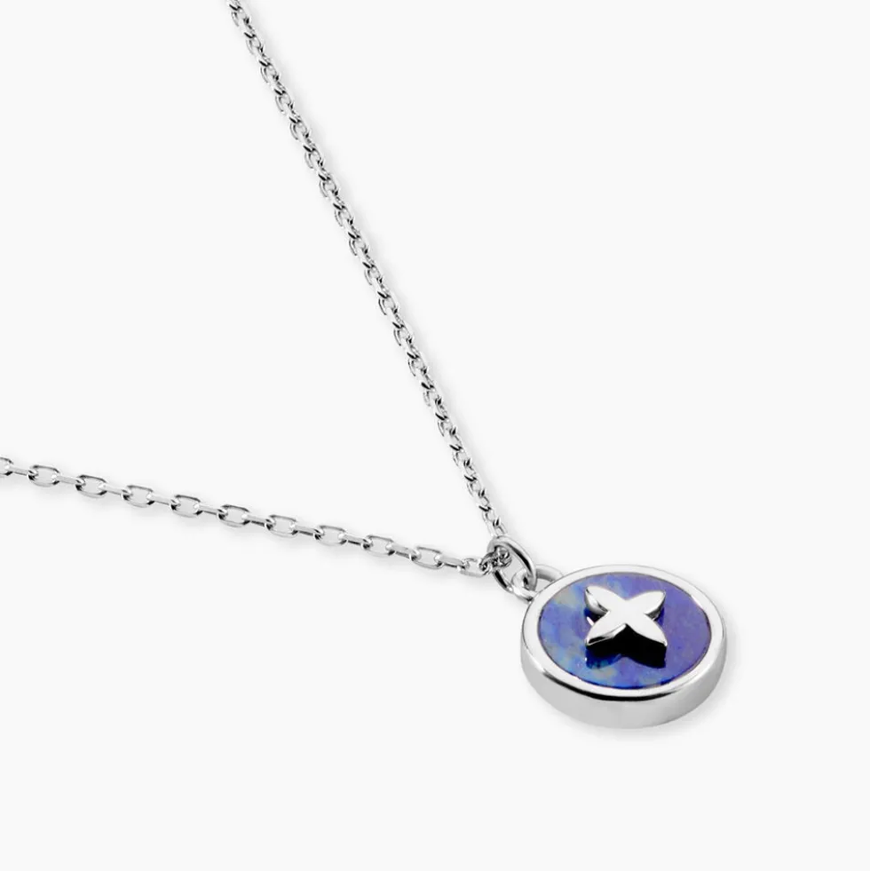 Collier Talismania Argent Blanc Lapis Lazuli