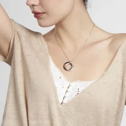 Collier Tania Argent Blanc Céramique Et Oxyde De Zirconium