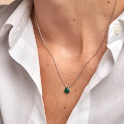 Collier Tao Argent Blanc Onyx