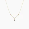 Collier Valora Or Jaune Rhodolite Oxyde De Zirconium