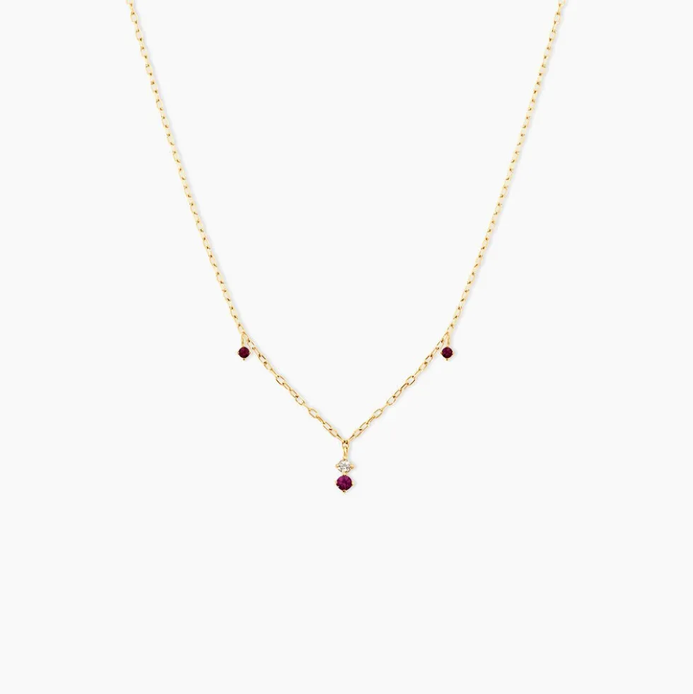 Collier Valora Or Jaune Rhodolite Oxyde De Zirconium