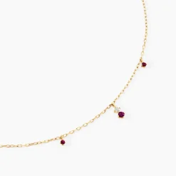 Collier Valora Or Jaune Rhodolite Oxyde De Zirconium