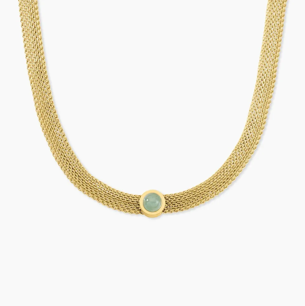 Collier Veria Acier Jaune Aventurine