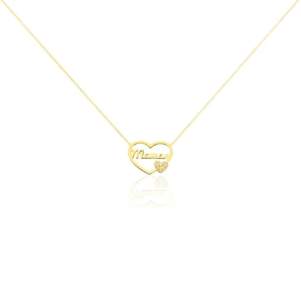 Collier Verohanta Or Jaune Oxyde De Zirconium
