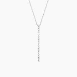 Collier Whitney Argent Blanc Oxyde De Zirconium