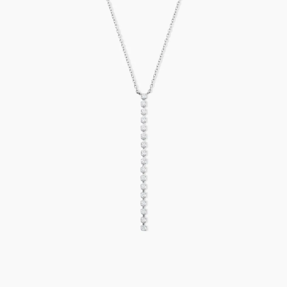 Collier Whitney Argent Blanc Oxyde De Zirconium